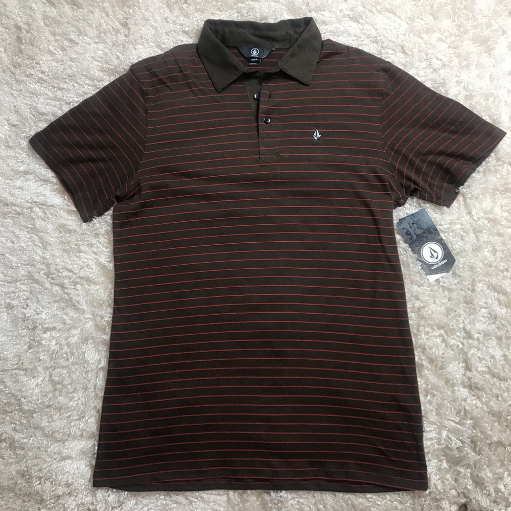 NWT Volcom Classic Fit Brown Polo